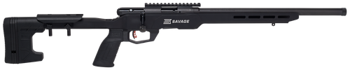 Savage B17 Rimfire Rifle 70848, 17 HMR, 18", Bolt Action, Black Chassis Stock, Black Finish, Accutrigger, 10 Rds