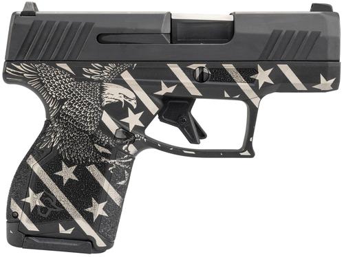 Taurus GX4 Compact Pistol 1GX4M931EN6, 9mm, 3.06", B&W Eagle Flag Polymer Grips, Black Gas Nitride Slide, 11 Rds