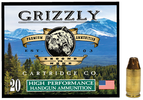 Grizzly Ammunition High Performance Pistol Ammunition GC38A1, 380 ACP, Jacketed Hollow Point (JHP), 90  GR, 1200  fps, 20 Rd/bx