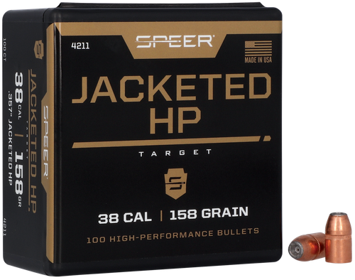 Speer 38 Caliber 158 Grain Jacketed Hollow Point 100/Box (4211), Not Loaded