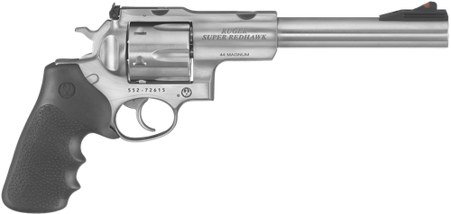 Ruger Super Redhawk Double- Action Revolver 5501, 44 Remington Mag, 7 1/2 in, Rubber Grip, Satin Stainless Finish, 6 Rd