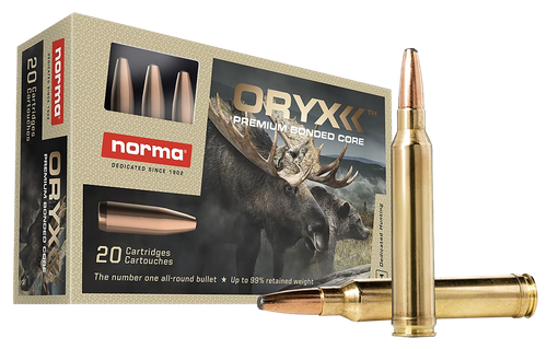 Norma Oryx Rifle Ammunition 20170232, 7mm Rem Mag, 170 gr, 2887 fps, 20 Rd/Bx