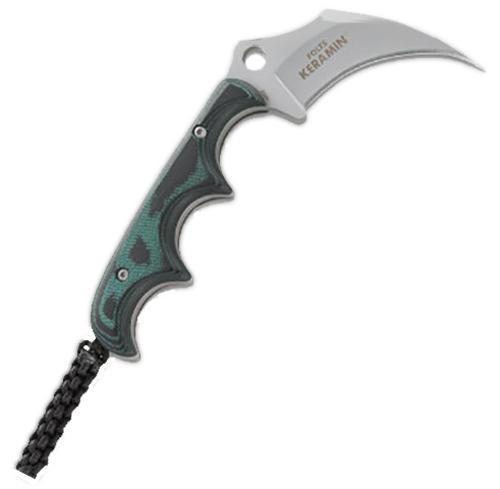 Columbia River Folts Keramin Fixed Knife w/Plain Edge & Kerambit Resin Infused Fiber Handle (2389)