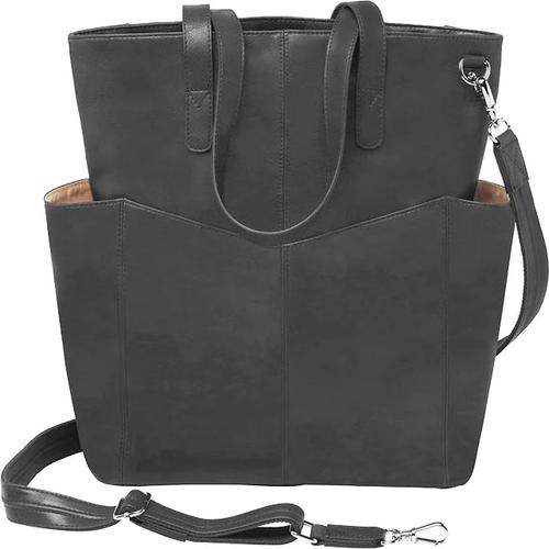 Gun Tote'n Mamas Oversized Leather RFID Travel Tote (GTM-107BK) Fits Pistols & Revolvers, Black, Ambidextrous