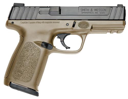 Smith and Wesson SD9 Pistol 11998, 9mm Luger, 4", FDE Polymer Grips, FDE Finish, 16 Rds