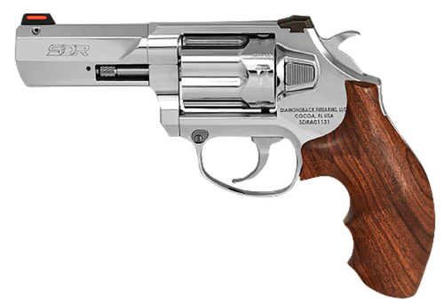 Diamondback SDR Revolver DB075AS703, 357 Mag, 3", Hogue Wood Grips, Stainless Steel Finish, 6 Rds