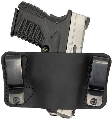 Versacarry Orion OWB/IWB Holster, Metal Clips, Size 1, Black Leather