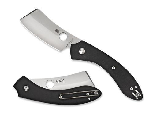 Spyderco ROC Cleaver Blade Folding Knife w/Black Handle (C177GP)
