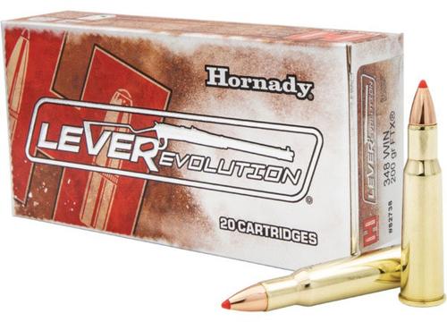 Hornady LeveRevolution Rifle Ammunition 82738, 348 Winchester, FTX, 200 Gr, 2560 fps, 20 Rds