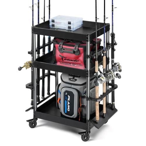 Savior Equipment Mobile Tackle Station Cart, Black (CT-FRD16-BK)