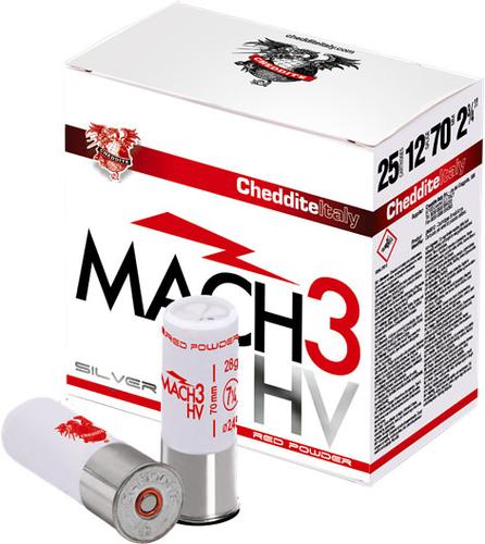 Cheddite Mach 3 HV Silver Target Loads MACHHV2875, 12 Gauge, 2-3/4", 1 oz, 1370 fps, #7.5 Shot, 25 Rd/bx