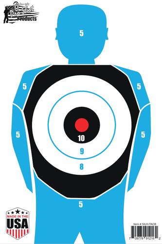 Pro Shot Products Tactical Silhouette Bullseye Training Target, 4 Pack (SILH-TACB-4PK)