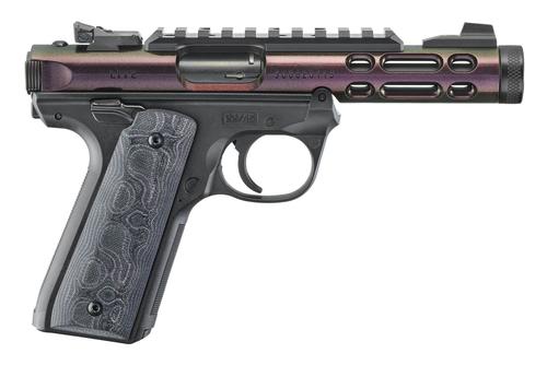 Ruger Mark IV 22/45 Lite Rimfire Pistol 43954, 22 LR, 4.4" Threaded, Purple G-10 Grips, Candy Pegasus Finish, 10 Rd