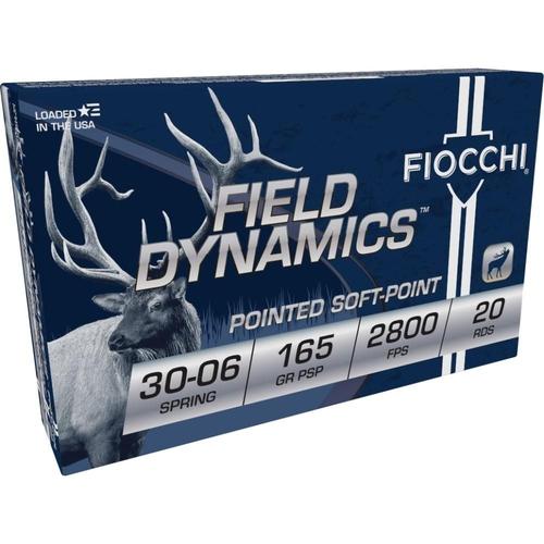 Fiocchi Shooting Dynamics Rifle Ammunition 3006C, 30-06 Springfield, PSP, 165 GR, 2800 fps, 20 Rd/bx