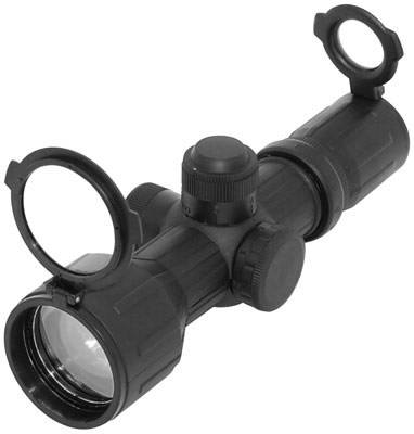NcStar Compact Rubber Tactical Rifle Scope SEECR3942R, 3x-9x, 42mm, Black, P4 Illuminated Sniper Reticle