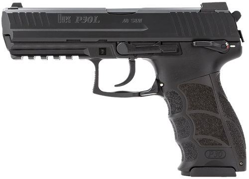 Heckler & Koch P30L V3 Pistol 81001096, 40 S&W, 4.45in, Black Interchangeable Backstrap Grips, Black Finish, 10 Rds