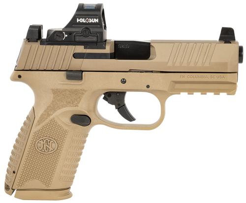 FN Herstal 509M MRD w/Optic Optic Ready Pistol 66101932, 9mm Luger, 4in, FDE Interchangeable Backstrap, Flat Dark Earth Finish, 15 Rds