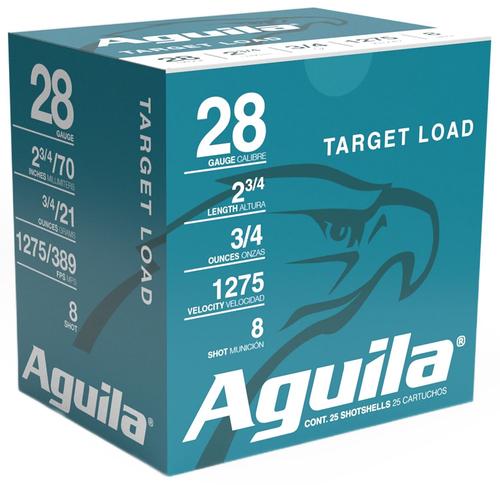 Aguila High Velocity Shotshells 1CHB2878, 28 Gauge, 2-3/4", 3/4 oz, 1275 fps, #8 Lead , 25 Rds/box