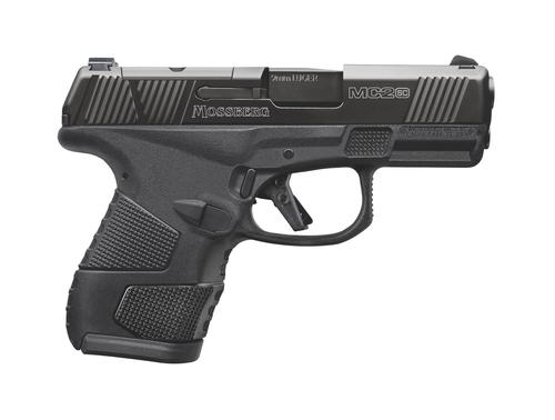 Mossberg MC2sc Sub-Compact Optic Ready Pistol 89027, 9mm Luger, 3.40in, 1+1 Matte Black DLC Stainless Steel with Optics Cut Aggressive Textured Black Polymer Grips, Matte Black Finish, 14 Rds