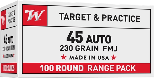 Winchester USA Pistol Ammunition USA45AVP, 45 ACP, Full Metal Jacket (FMJ), 230 GR, 835 fps, 100 Rd/bx