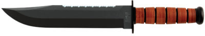 Ka-Bar Big Brother Leather Handle Top Serrated/Bottom Straight Fixed Knife w/Top Serrated/Bottom Straight Edge (2217)