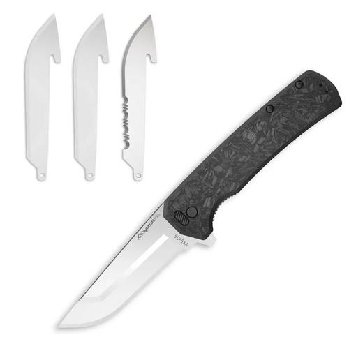 Razor VX® 5 | FORGED CARBON & G10 3.0" Replaceable Blade | Ceramic Bearing Flipper | EDC Knife
