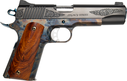 Custom & Collectible Kimber 1911 Legacy Pistol, 45 ACP, 5in, Walnut Grips, Color Case Hardened Finish, 7 Rds
