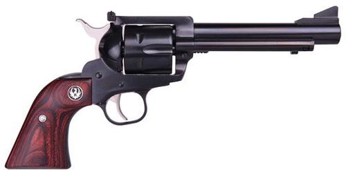 Ruger Blackhawk Single Action Convertible Revolver 5246, 357 Magnum/9mm, 5.5 in, Wood Grip, Blued Finish, 6 Rd