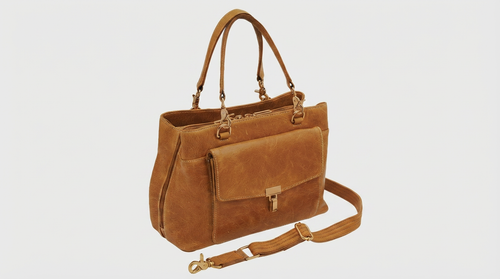 Gun Tote'n Mamas The Large Satchel Crossbody Concealed Carry Purse Caramel