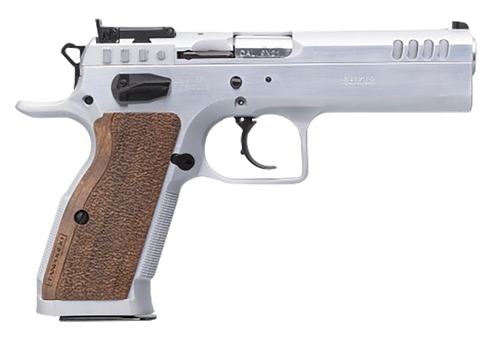 EAA Stock II Competition Pistol TFSTOCK240, 40 S&W, 4.44in, Brown Polymer Grips, Stainless Finish, 12 Rds