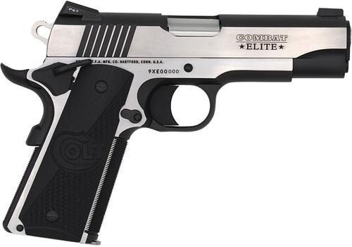 Colt Combat Elite Commander Pistol O4080CE, 45 ACP, 4.25", Black G10 Grips, Two-Tone Stainless Finish, 8 Rds