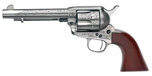 Taylors 1873 Cattleman Revolver 550927, 45 Colt (LC), 5.50", Walnut Grips, Floral Engraving, 6rd