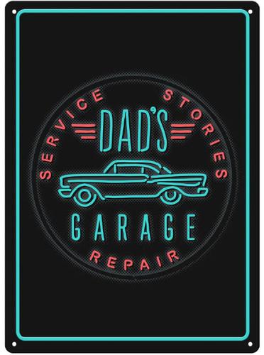 Rivers Edge Products Dad's Garage Tin Sign (2808) 12 in x 17 in