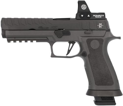 Sig P320 Max Pistol 320X59MAXM, 9mm, 5 in, Gray TXG Polmer Grip, Black Finish, Romeo3 Max, 21 Rd