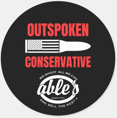 Able's CAR/SUV Window Sticker, 3", Outspoken Conservative (STICKERK)