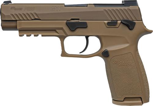 Sig P320 M17 Pistol 320F9M17MS, 9mm, 4.7", Manual Safety, Coyote Grip, Coyote PVD Finish, 17 Rds
