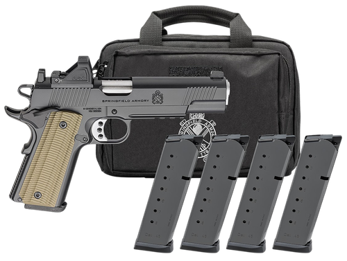Springfield 1911 Operator AOS Gear Pac Optic Ready Pistol PO9230AOSPAC, 45 ACP, 5in, VZ G10 Grips, Black Cerakote Finish, 8 Rds