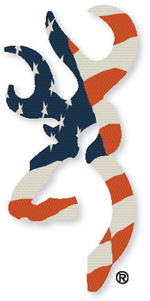 Browning Flat Buckmark Decal 3922003116, Red/White/Blue, 6 inch