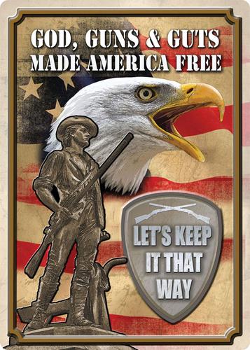 Rivers Edge Products God Guns and Guts Tin Sign (1590)