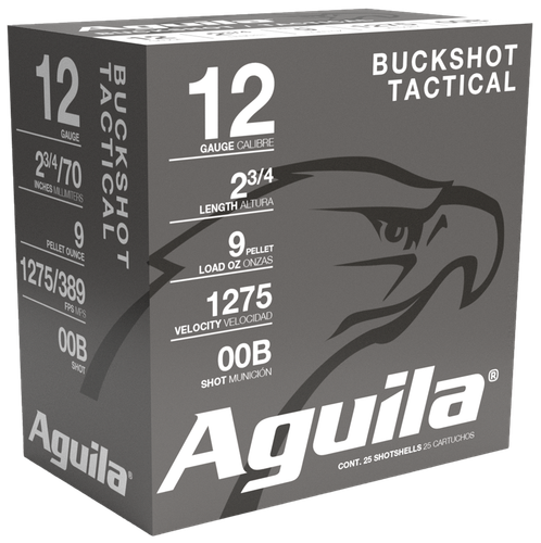 Aguila Field Shotshells 1CHB1320, 12 Gauge, 2-3/4", 1275 fps, #00 Buck Lead Buckshot, 25 Rds/bx