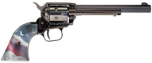 Heritage Rough Rider Revolver RR22B6US02, 22 LR, 6.50", Black US Flag Grips, Black Oxide Finish, 6 Rds