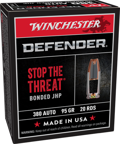 Winchester Supreme Elite Pistol Ammunition S380PDB, 380 ACP, Bonded PDX1, 95 GR, 1000 fps, 20 Rd/bx