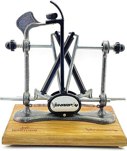 Warthog V-Sharp A4 Elite Knife Sharpener w/Blackwood Base, Gun Metal Grey (EA4GG)