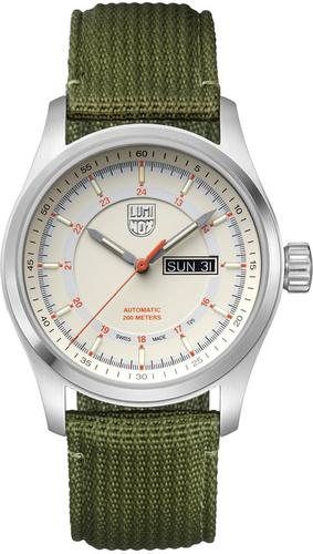Luminox Atacama Field Automatic Watch XL.1907.NF Ivory Dial, Orange Figures,  44mm, Green Textile Band