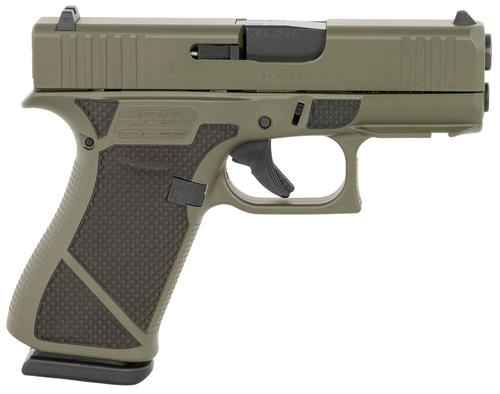 Glock G43X Pistol UX4350204ODG, 9mm Luger, 3.41in, Black Textured, OD Green w/Diamond Stippling Finish, 10 Rds