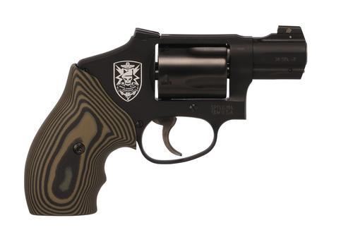 Smith & Wesson Model 442 UC SOA Revolver 14404, 38 Spl +P, 1.88", Aluminum J-Frame, Black Finish, Gold Bead Front Sight, G-10 Grips, 5 Rds