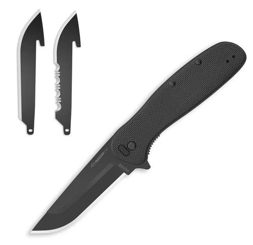 Outdoor Edge Razor VX® 2 | BLACK G10 3.0" Replaceable Blade | Spring Assisted | Every Day Carry Knife