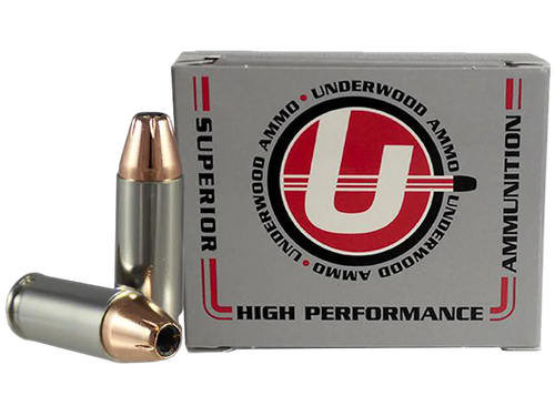 Underwood Pistol Ammunition, 38 Super, Jacketed Hollow Point (JHP), 124 GR, 1350 fps, 20 Rd/bx