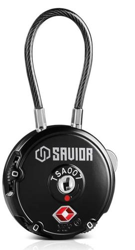 Savior Equipment 3-Digit Cable Lock, Black (LK-ROUND-BK)