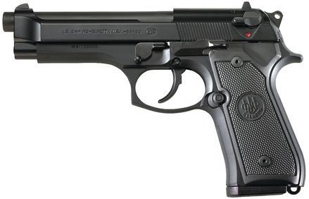 Beretta M9 Semi-Auto Pistol J92M9A0, 9mm, 4.9", Plastic Grip, Black Finish, 10 Rd
